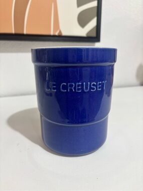 Le Creuset Cobalt Blue Utensil Holder 6" Kitchen Stoneware